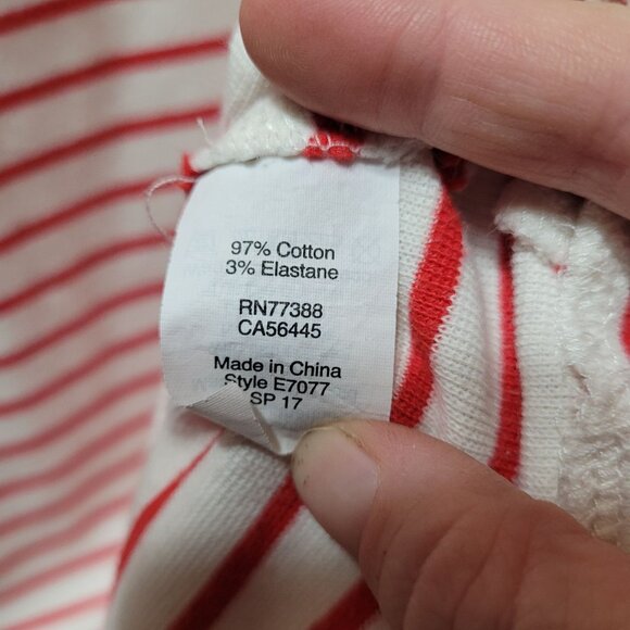 J. Crew Women's Small Maritime Stripe Knit Red White Preppy Dress 3/4 Sleeve - Picture 4 of 5